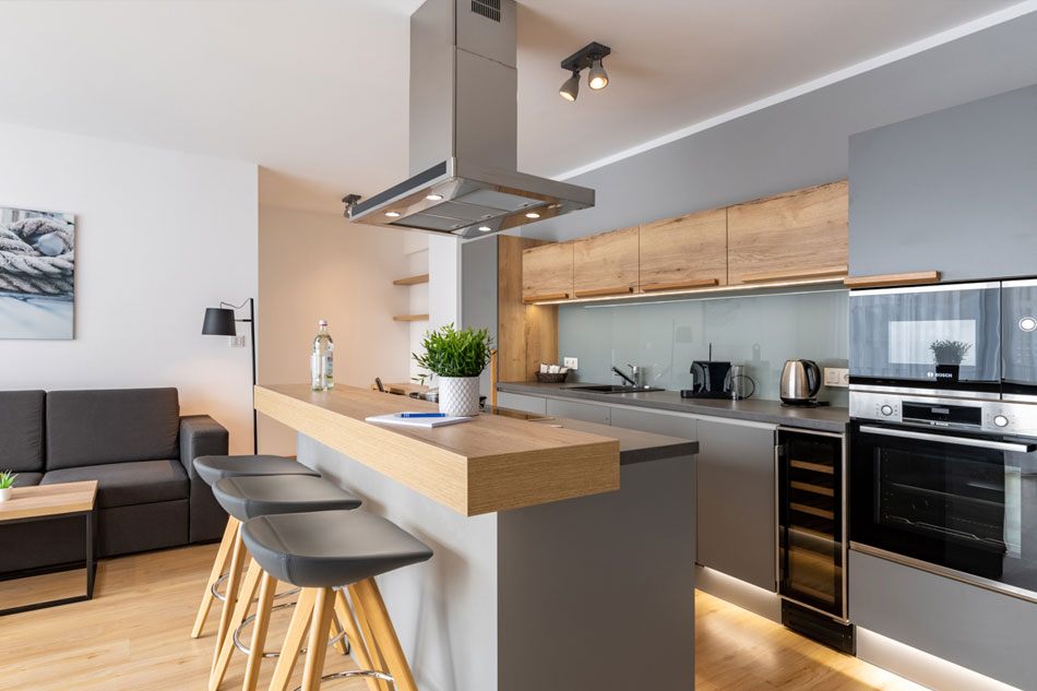 Bar & Küche 3-Zimmer Apartment