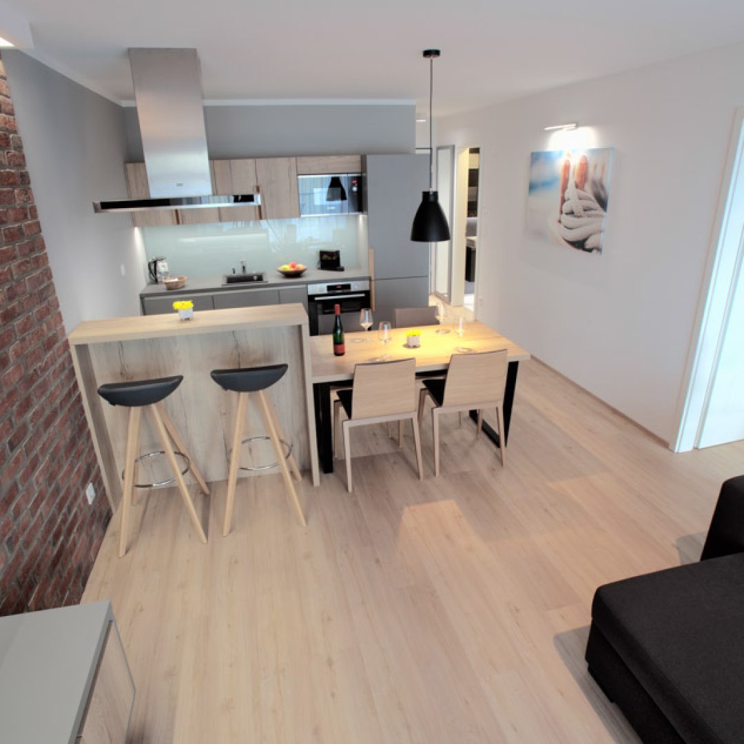 2-Zimmer apartment Blick auf Küche