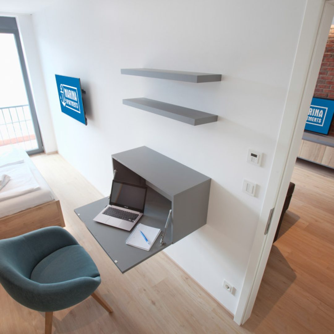 2-Zimmer Apartment Arbeitsplatz offen